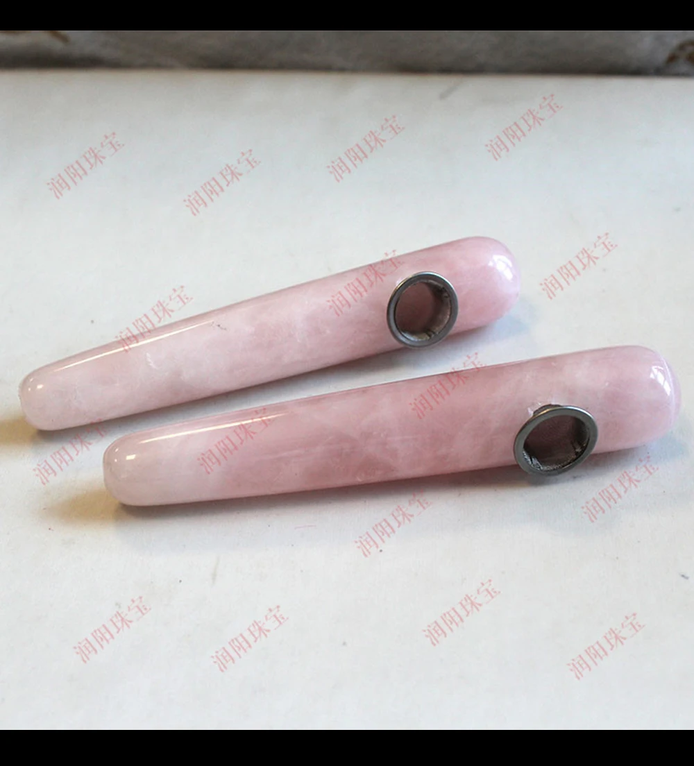 Розовый камень с рисунком курительной трубки цилиндрической формы массаж камнями и минералы Высокое качество фабрики камня Runyangshi AF02
