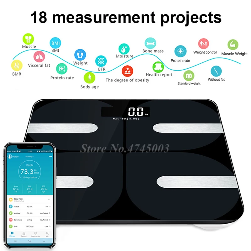 Умные весы средства ухода за кожей жира весовые шкалы Цифровой баланс подключения научных весом Весы машина Pesas Bluetooth APP Новые