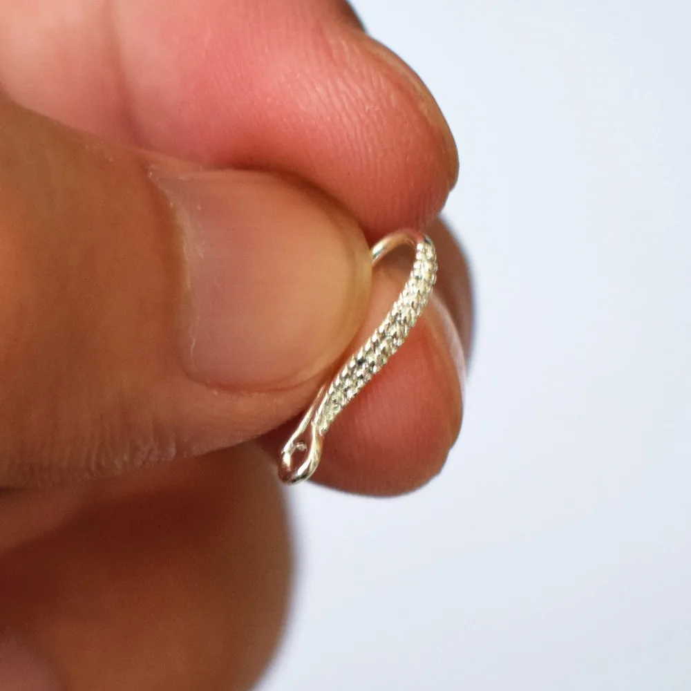 

Wholesale 10PCS Lot Findings Bright 925 Sterling Silver Six-word Matte Ear Hook Earring