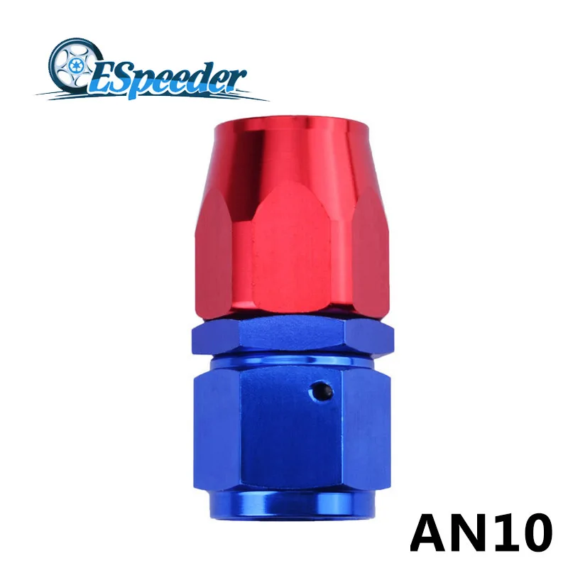ESPEEDER AN 10 Fittings 0 Degree Aluminum Fitting Enforced Hose End Oil