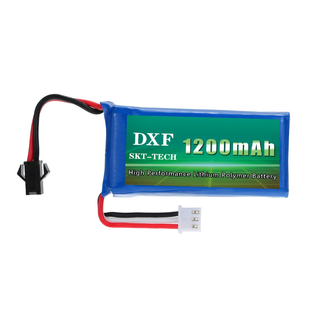 

2017 DXF Lipo Battery 7.4v 1200mAh 2S 30C JST For WLtoys Quadcopter Drone V666 V262 V353 V333 V323 Helicopter Truck Drone