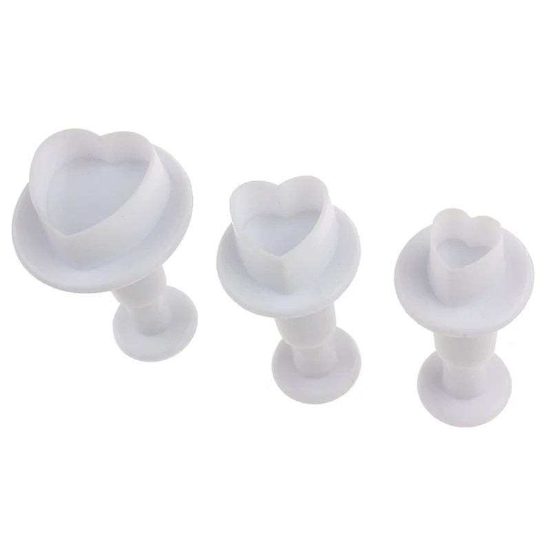 3Pcs/Set Christmas  Love Heart Cake decorating tools Cupcake Kitchen fondant Cake mold Stand DIY Cake Plunger Cutter Mold