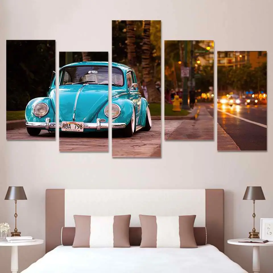 Framed Home Decor Canvas Print Painting Wall Art Volkswagen Beetlein