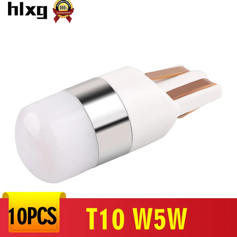 

hlxg 10PCS T10 168 194 2825 W5W LED Bulbs For Parking Position Lights Parking Side License Plate Lamp Wedge Dome Tail Bulbs