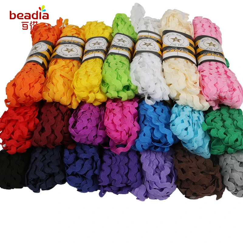

New Width 8 mm Multiple Colors 15 Yards/bag Apparel Fabric for DIY Cotton Lace Ribbon Handmade Accessories Sewing Craft Supplies