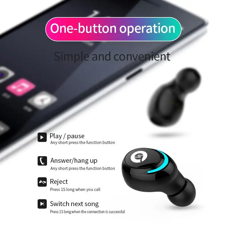 Bluetooth 5,0 Беспроводной наушники-вкладыши TWS с вкладыши громкой связи Bluetooth гарнитура наушники спортивные наушники Bluetooth гарнитура для телефона с микрофоном