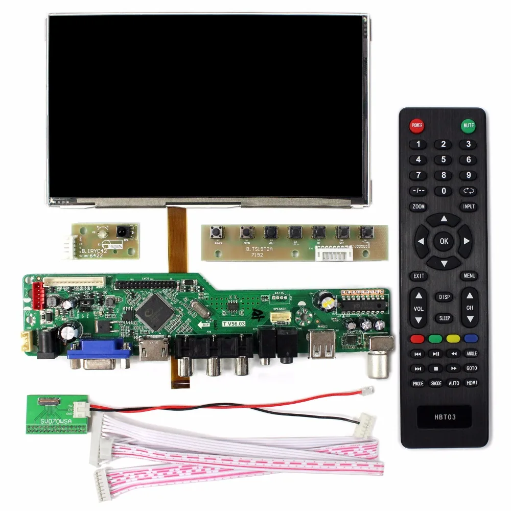 ТВ ПК HDMI CVBS RF USB аудио ЖК-плата контроллера " 1024X600 HV070WSA-100 ЖК-дисплей