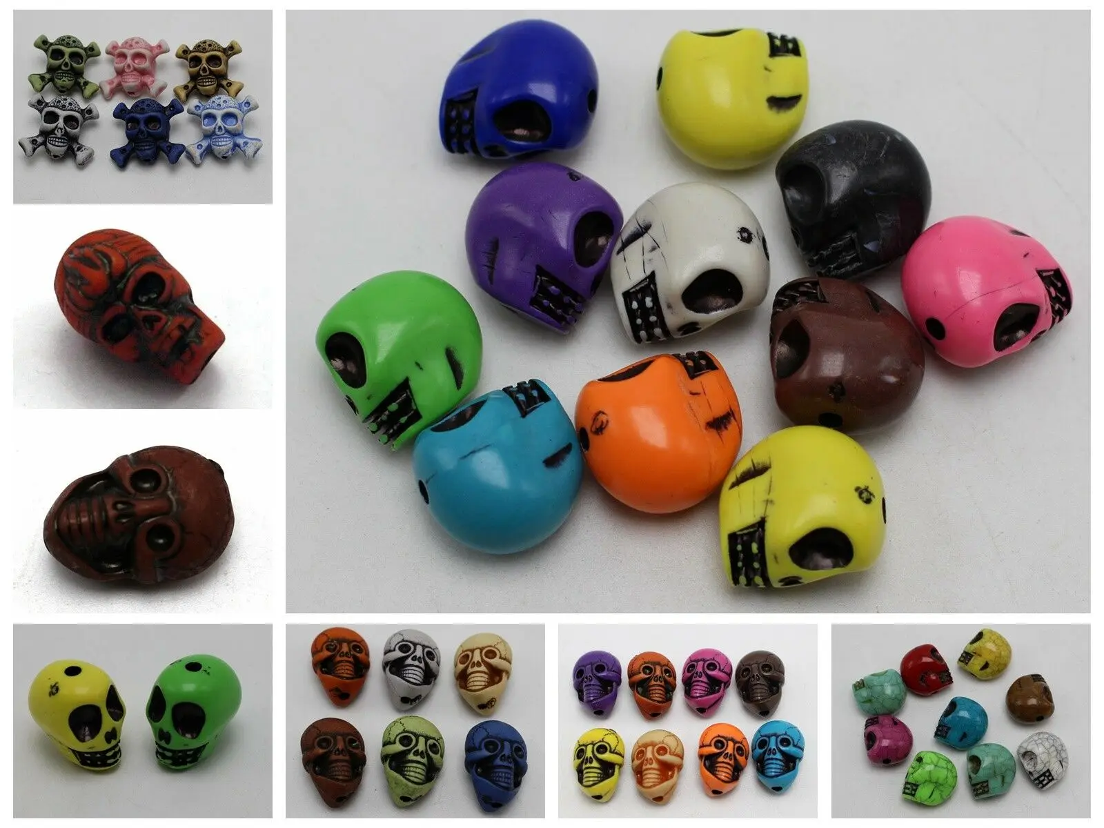 

Craft DIY Mixed Color Large Halloween Gothic Skull Acrylic Beads Various Shape