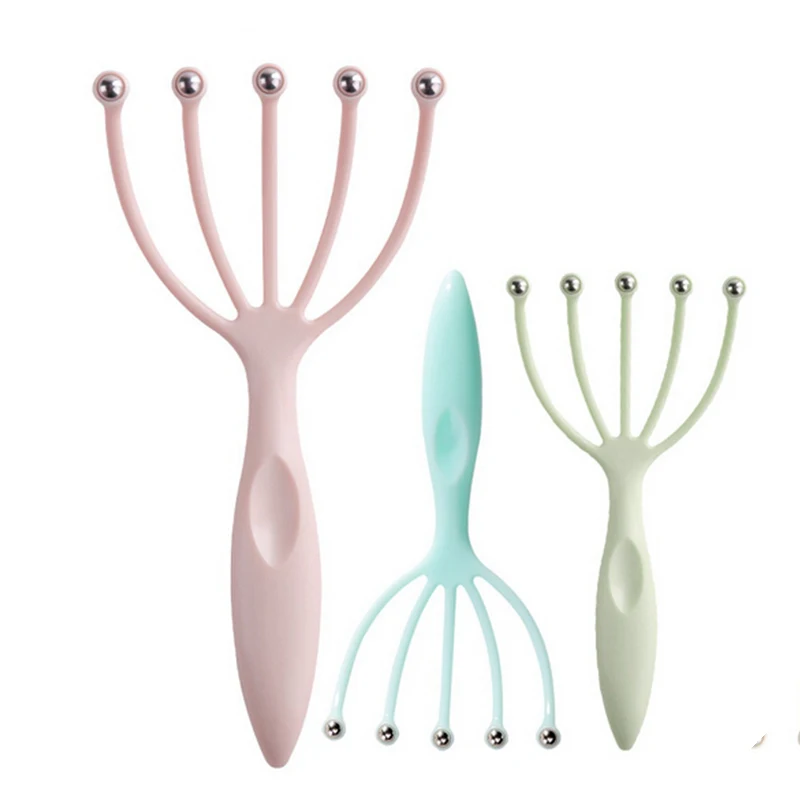 Hand Held Scalp Massager Five Finger Ball Roller Massage Head Massager