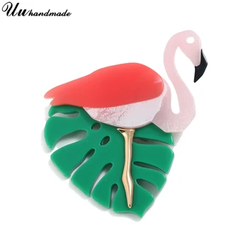 

Brooch Pins Pink Flamingo Brooches for women love cute gift Enamel lapel pin Broche Broches 2018 fashion jewelry accessories