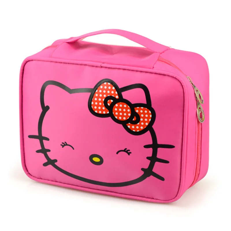 Hello Kitty Cosmetic Bag Cute Waterproof Travel Makeup Organizer Case