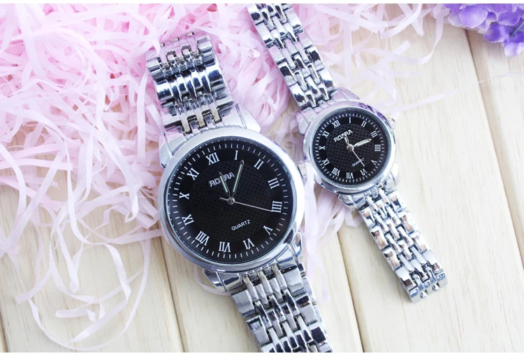 Модные повседневные мужские и женские кварцевые наручные часы с металлическим ремешком из золота и серебра 8864