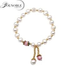 Beautiful Real round freshwater pearl buddha allah bracelet,black white trendy pearl bracelet women Beautiful Real round freshwater pearl buddha allah bracelet,black white trendy pearl bracelet women