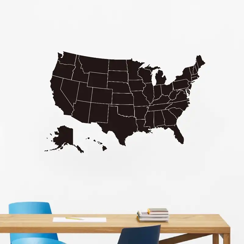 united states map wall decal United States Of America Map Wall Art Decal Chalkboard Usa Map united states map wall decal