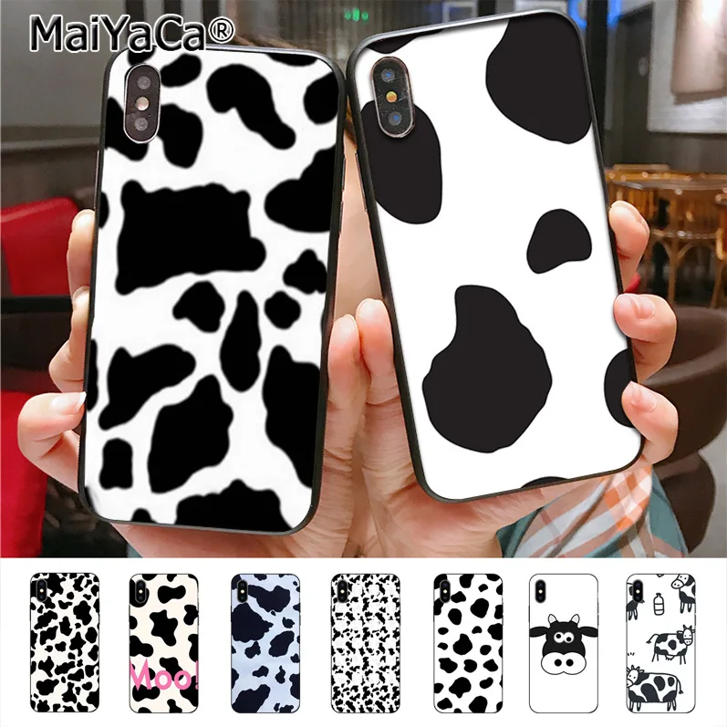 

MaiYaCa and white cow DIY Painted Beautiful Phone Case for iphone 11 Pro X 8plus 7 6splus 5s se 7plus case Cover