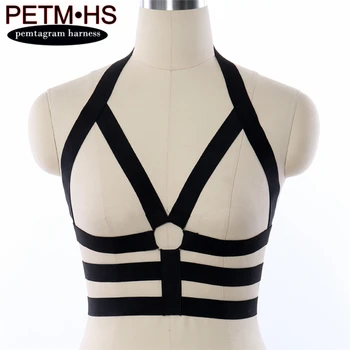

Women sexy Harness belt adjustable Elastic Black Strappy Tops Bustier Bondage Harajuku Goth Punk Fetish Exotic Burlesque wear