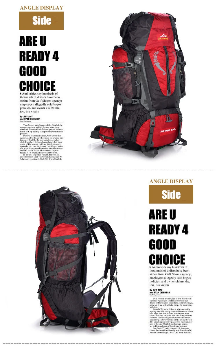 Bolsa de Acampamento 85l ao ar Quente Grande Livre Mochila Unisex Viagem Multi-purpose Escalada Mochilas Caminhadas Capacidade 10 Quente grande 85l ao ar livre mochila