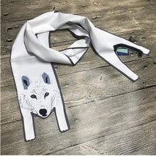 Дизайн шелковые шарфы 3D формы в виде животных ободок с ушками кошки, тигра печати шелковый шарф для Для женщин сумки шарф Детские шарфы