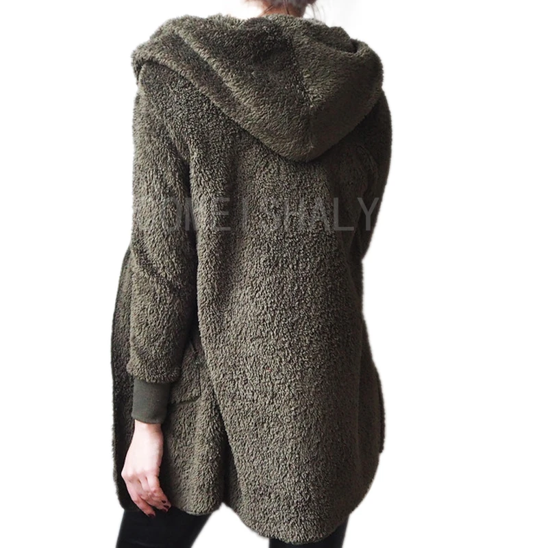 astounding  New Fashion Spring Faux Fur Warm winter coats on both sides Jacket Women Open Stitch Hooded Coat Fe