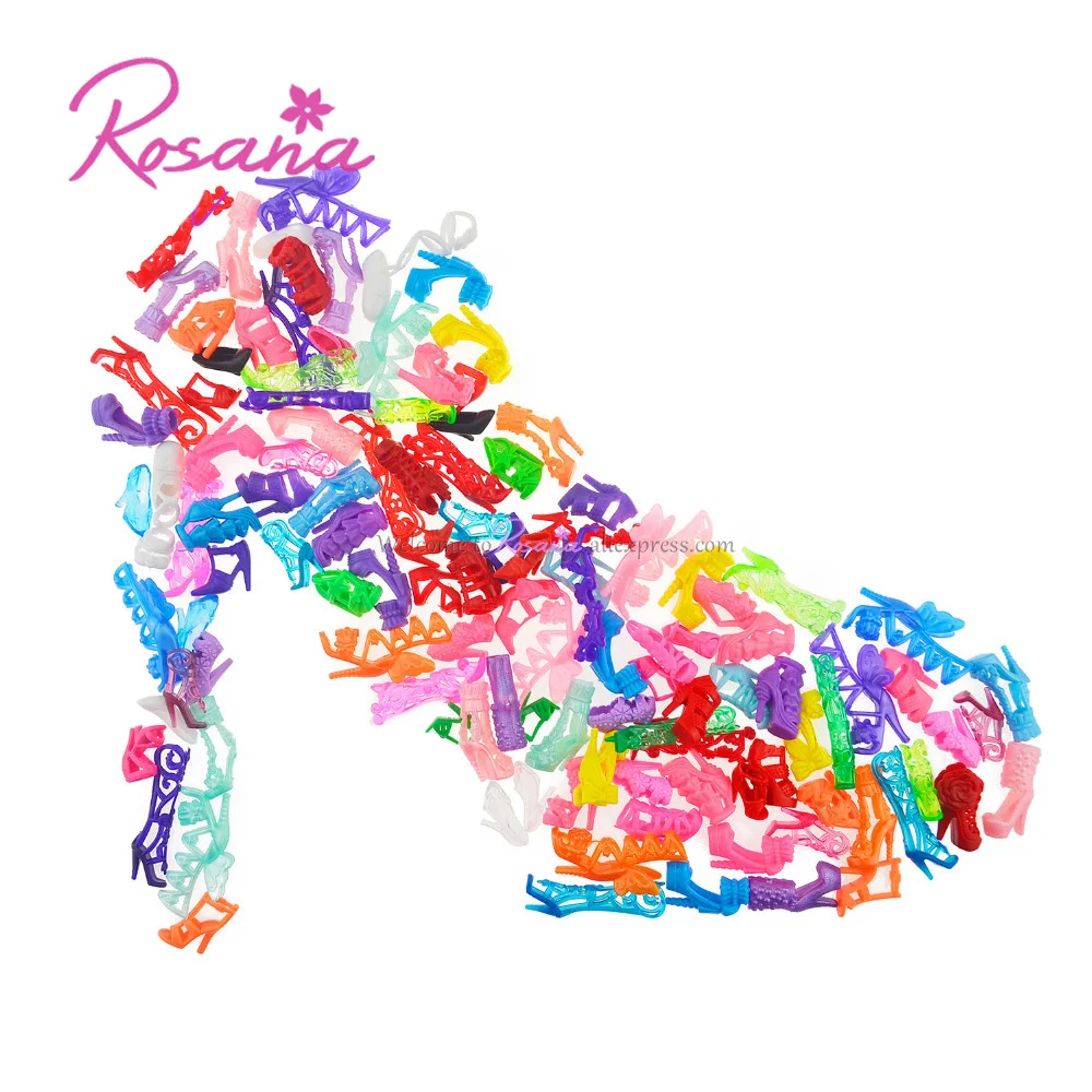

Rosana 60 Pairs Mix Style High Heel Shoes Boots Sandal Slipper for Barbie Dolls Girls Play House Party Toys Doll Accessories