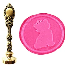 Винтажный милый кот корона изображение на заказ логотип роскошный воск печать штамп латунь Павлин металлическая ручка подарочный набор