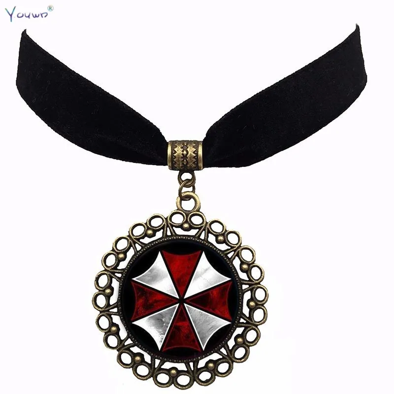 Resident Evil панк Для женщин колье заключительную главу стимпанк себе черный бархат