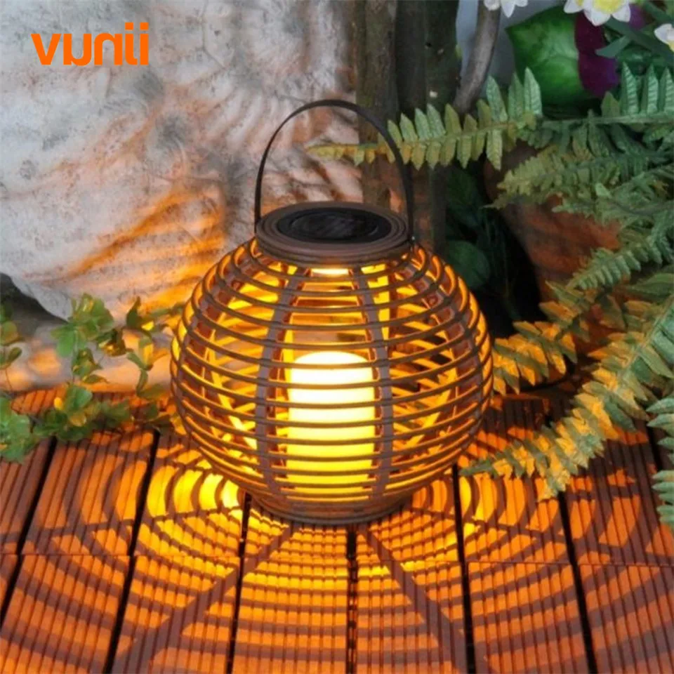 Waterproof LED Solar Powered Candle Lantern With Flickering Amber Luminaria Solar Lamp Outdoor Lighting Decorative Solar Light