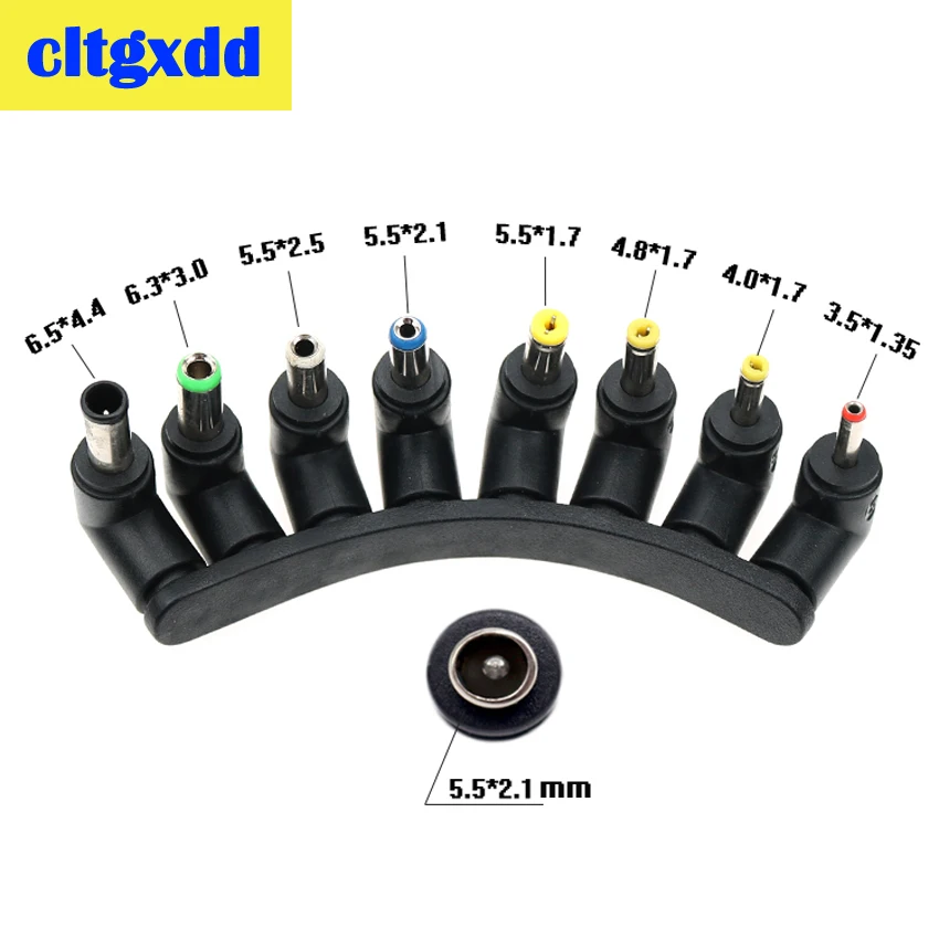 

cltgxdd 1set 8 in 1 Universal DC Socket 5.5 x 2.1 mm Power Charger Supply Adapter Jack Connector for Laptop PC