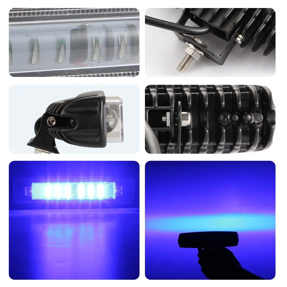 1pcs/2PCS 7 inch 120W convex lens LED Light Bar for Driving Offroad Boat Car Tractor Truck 4x4 SUV Single Row 8D Blue Spotlight