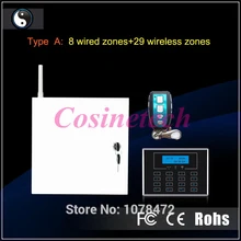 8/16 проводные зоны жесткий провод gsm сигнализация Проводная GSM PSTN домашняя охранная сигнализация с 29 беспроводными зонами домашняя безопасная система