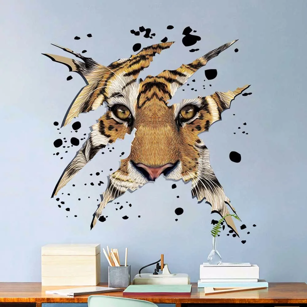 

11.11 Company Office Decorations Domineering Tiger Head Wall Stickers