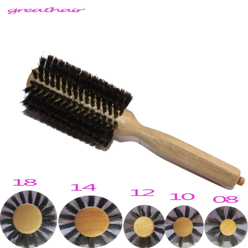 

Hairbrush Bound For Styling Hair Brush, Wig of Natural Bristles, Wood. Professional Round Hair Comb Styling Tool For 1 (pieces)