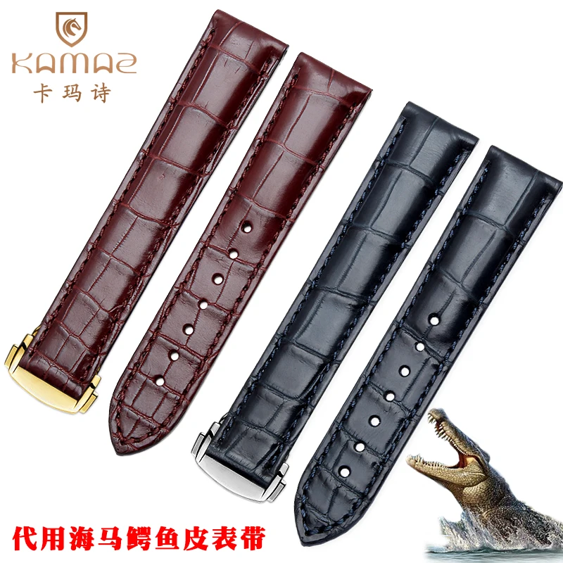 

Suitable for Omega Seahorse Crocodile Watch and Pi Bamboo Festival Flying Super Fighter Series 20mm 22mm Male Accessories