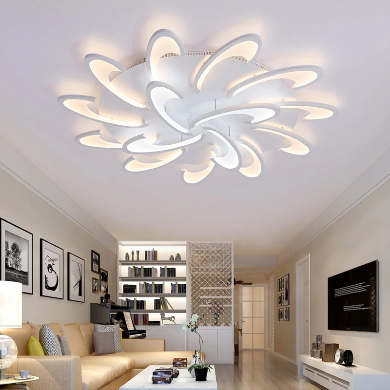 

Modern led ceiling lights for parlor lampada led acrylic white black shade indoor lighting LED strip ceiling lamp AC 90-260V