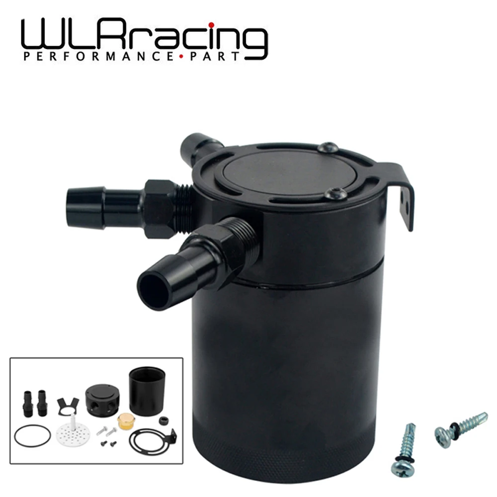 

WLR RACING - Universal HIGH QUALITY BAFFLED 3-PORT OIL CATCH CAN / TANK / AIR-OIL SEPARATOR BLACK WLR-TK66