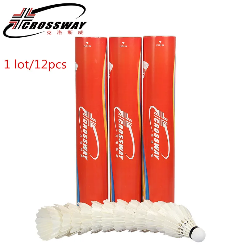 12 piezas o 6 piezas barril de bádminton Shuttlecock blanco clase una pluma de pato volando estabilidad duraderas Shuttlecock de la bola