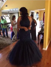2016 neue Perlen Prom Kleider Meerjungfrau Organza Abendkleid Bodenlangen Perlen vestidos de fiesta Formale Partei-kleider Nach Maß