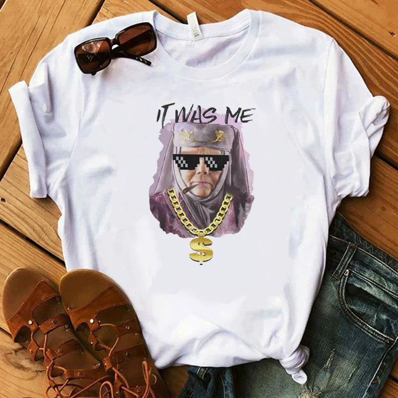 

Women T-Shirt Printed Tell Cersei It Was Me - Game T Shirt - Olenna Tyrell Shirt - Pop Culture T-Shirt.