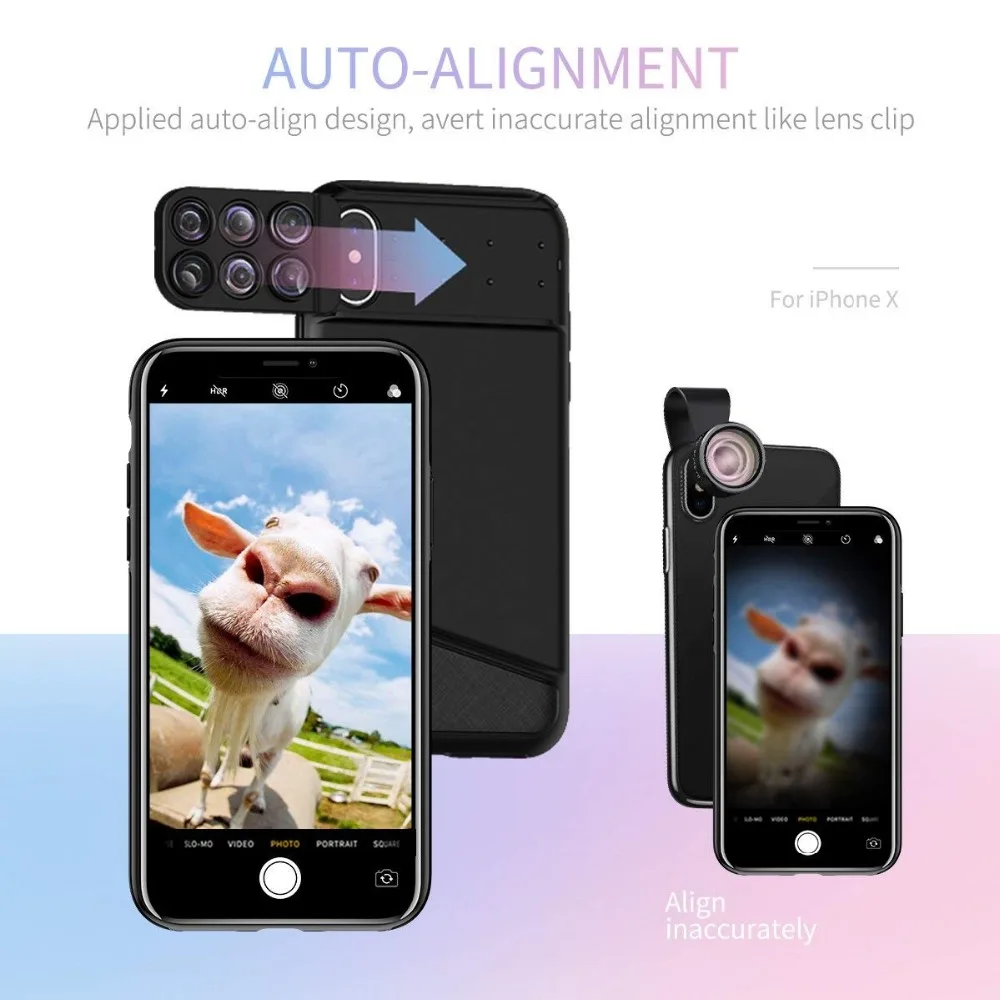 For iPhone X Case 8 Plus 7 Plus Lens Cover HD