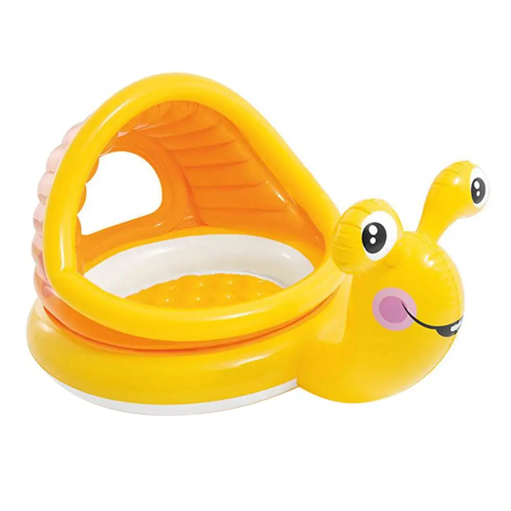 

Snail Shape Cute Yellow Child Swimming Pool Cartoon Plastic PVC With Awning Windows Baby Ocean Ball Pool Baby Play Sand Pools