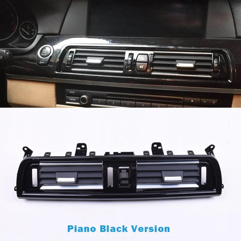 Консоли передней и задней двери полный хром центральный кондиционер вентиляционная решетка для BMW 5 серии F10 F11 F18 520i 523i 525i 528i 535i - Название цвета: Piano Black Version