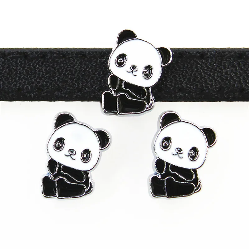 

Colorful Enamel Fencing Athlete Panda 8MM Slider Charms Fit Pet Collar DIY Wristband & Bracelet Making