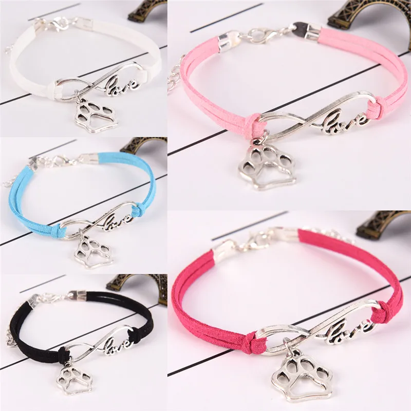 

Fashion Charm Infinity Love Pet Dog Cat Bear Lover Bracelet Animal Paw Bracelet