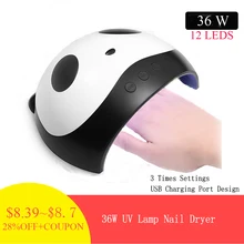 Симпатичные панды Shaper УФ-лампы 36 Вт светодио дный ногтей Сушилка Маникюр лампы ДВОЙНОЙ Свет Auto Motion сушилка для Полимеризации Гель лак для ногтей Инструменты