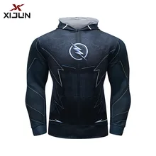 Xijun New 3d Printed The Flash Hoodies, Sweatshirts Men Fitness Sportswear For Men Quick-drying Clothes Long Sleeve Tops Black