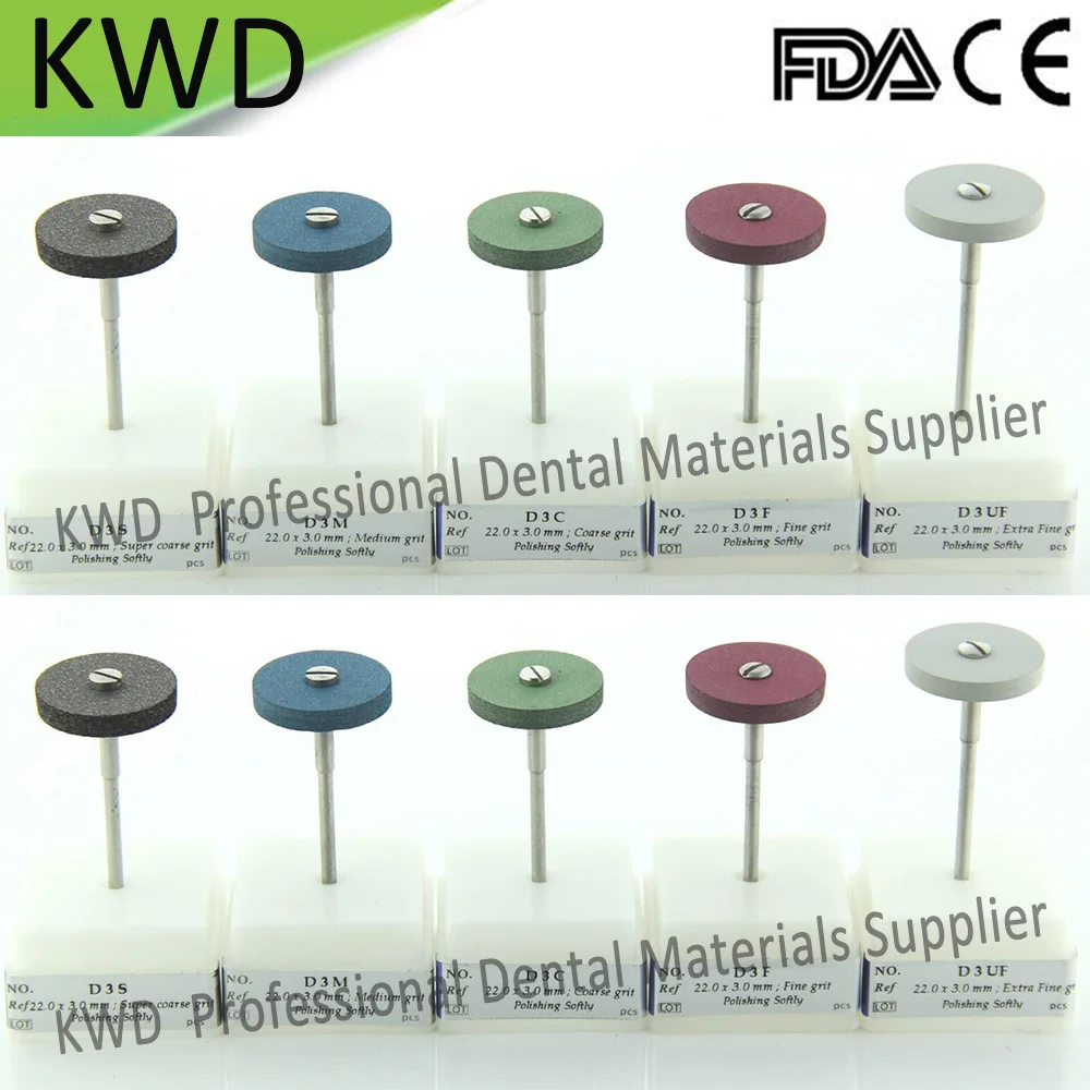 6pcs/Lot 2.35mm Diamond Rubber Dental Polishing Grinding Wheels Burs HP