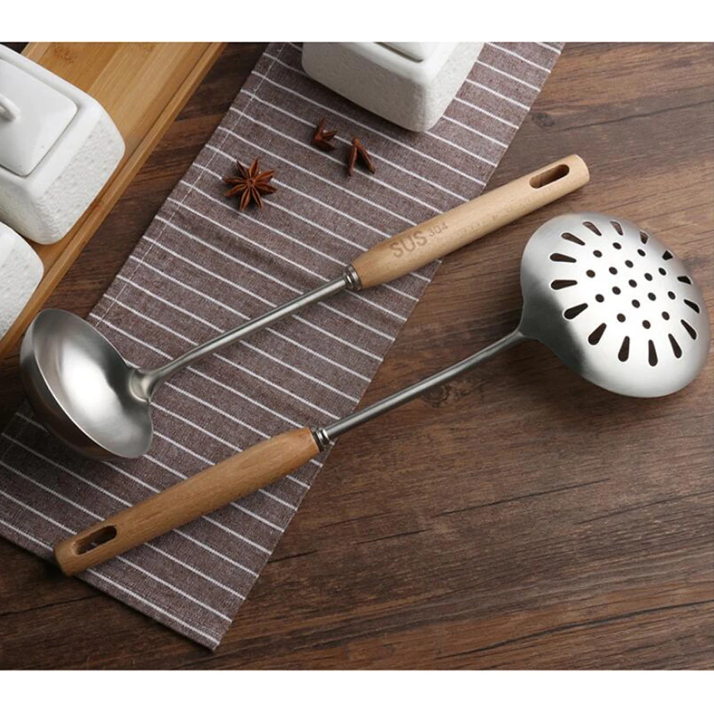 MagiDeal Kitchen Tools Skimmer Spoon Straining Fry Cooking Soup Mesh Strainer Spider Scoop Cooking Tool