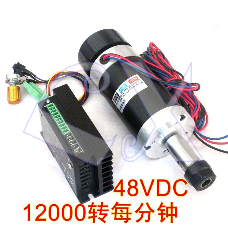 

DIY ER16 500W 0.6NM 12000RPM high speed air cooled brushless spindle motor Engraving machine PCB spindle motor with driver