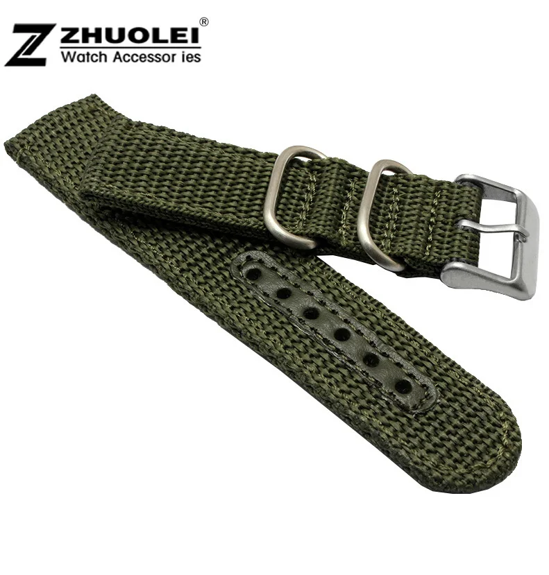 Cheapest Price 18mm 20mm 22mm Army Green Military Nylon Fabric Canvas