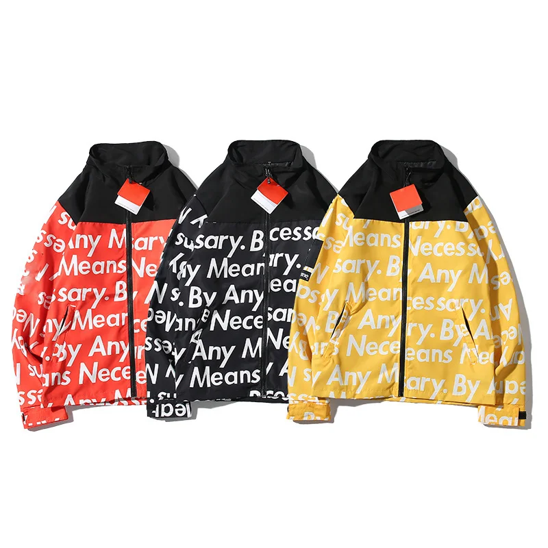 2019 Best Quality Bogo Any Means Necessary Printed Women Men Windbreaker Jackets Hiphop Streetwear Men Thin Spring Jacket Coat 2019 Best Quality Bogo Any Means Necessary Printed Women Men Windbreaker Jackets Hiphop Streetwear Men Thin Spring Jacket Coat